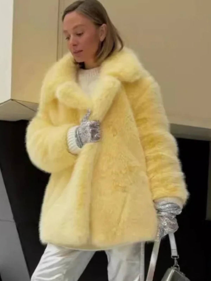 Casual Thick High Quality Fluffy Mid-Length Coat