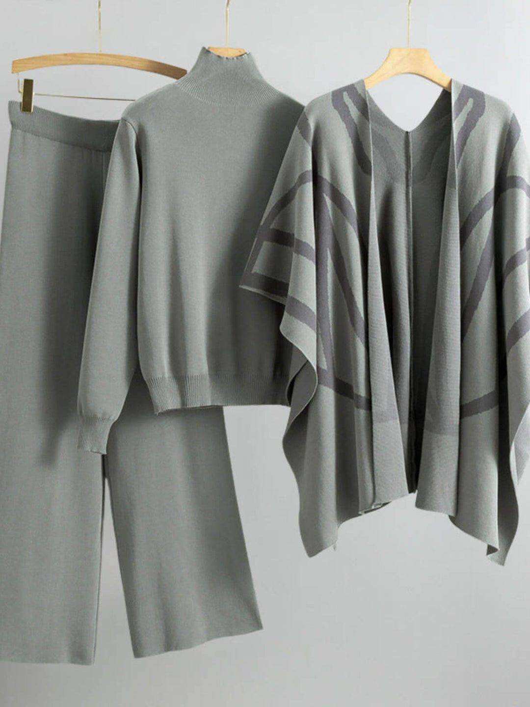 Casual Turtleneck Three-Piece Set