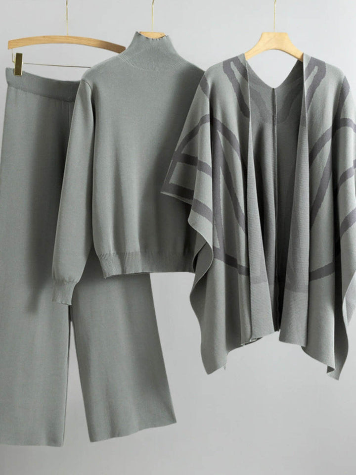 Casual Turtleneck Three-Piece Set