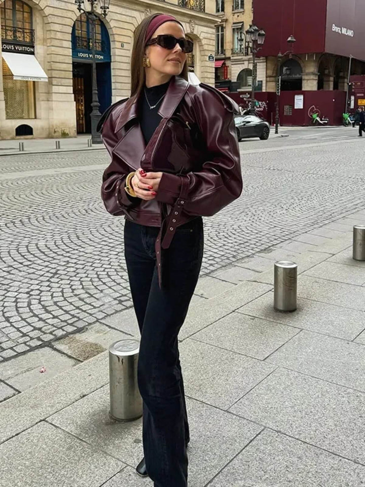Cropped Leather Jacket