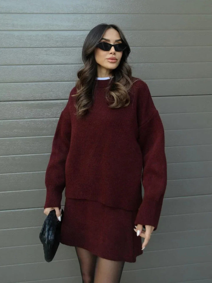 Elegant Sweater Skirt Set