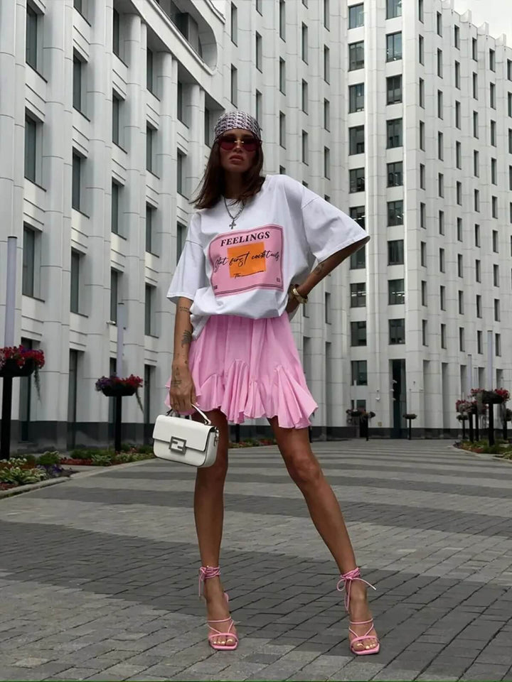 Vintage Ruffle Tennis Mini Skirt