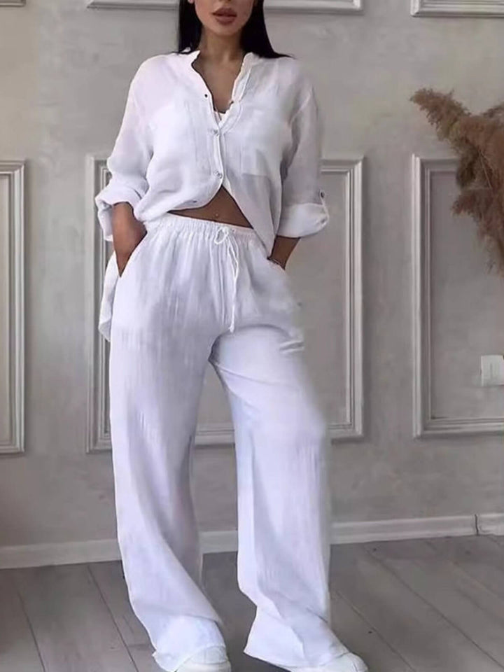 Women's Two-Piece Casual Outfit Shirt & Pants