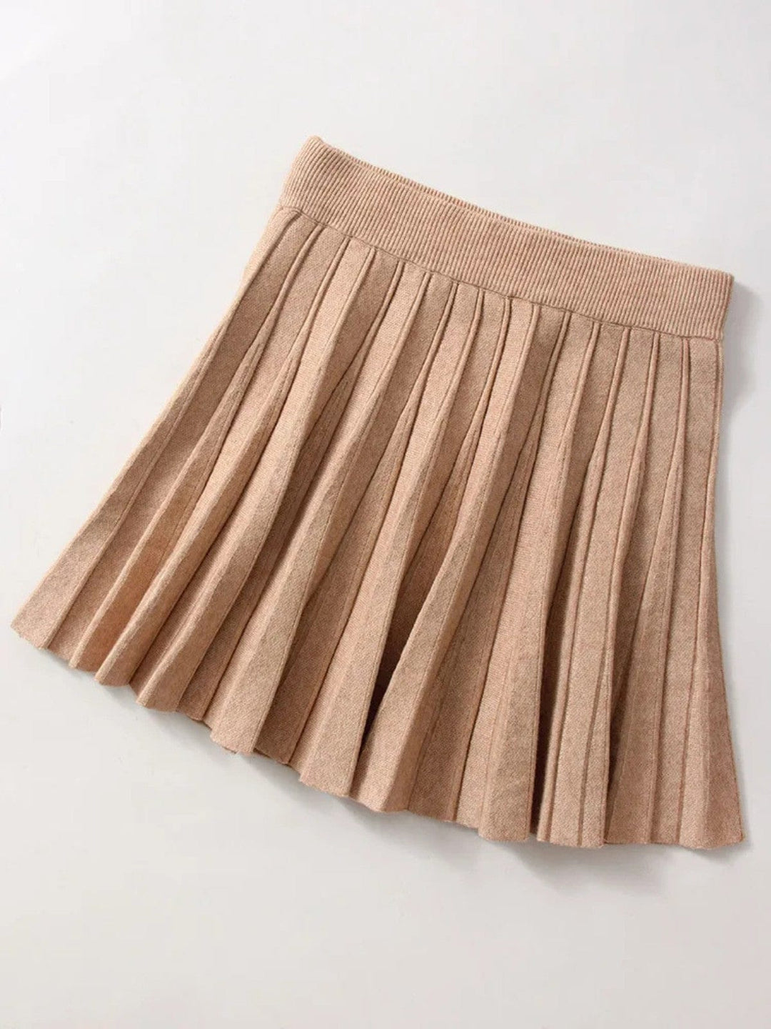 Women's Spring Knitted Pleated Mini Skirt