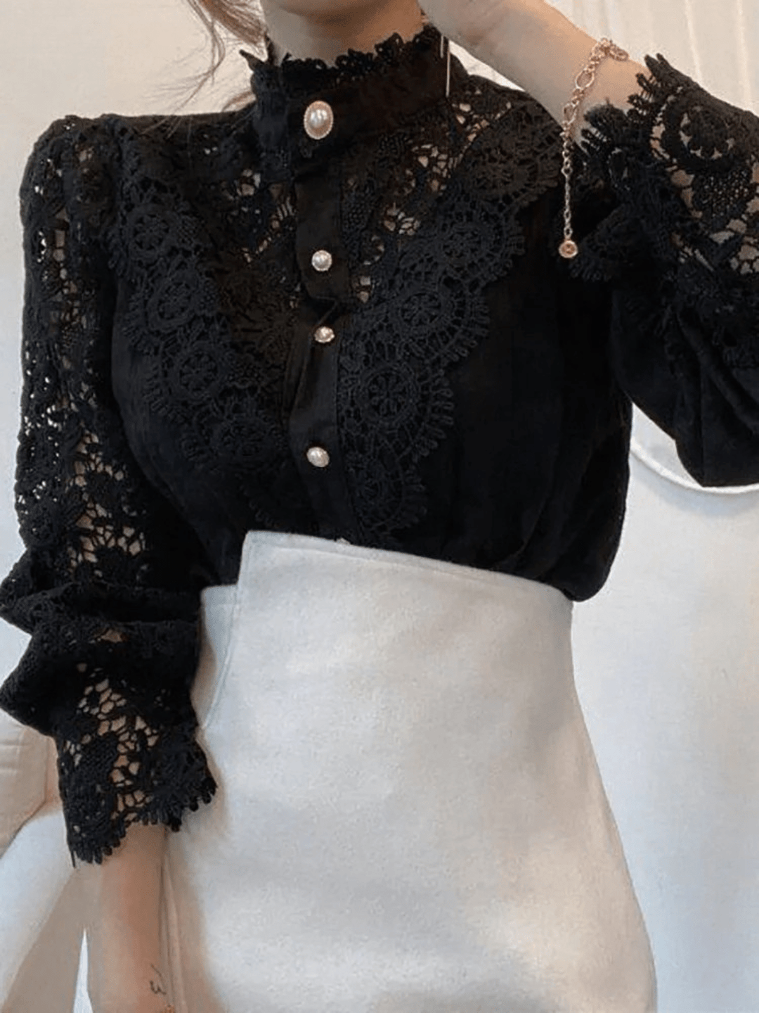 Elegant Chiffon Turtleneck Blouse
