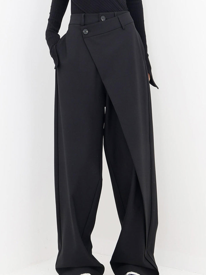 Modern Slanting Button Pants