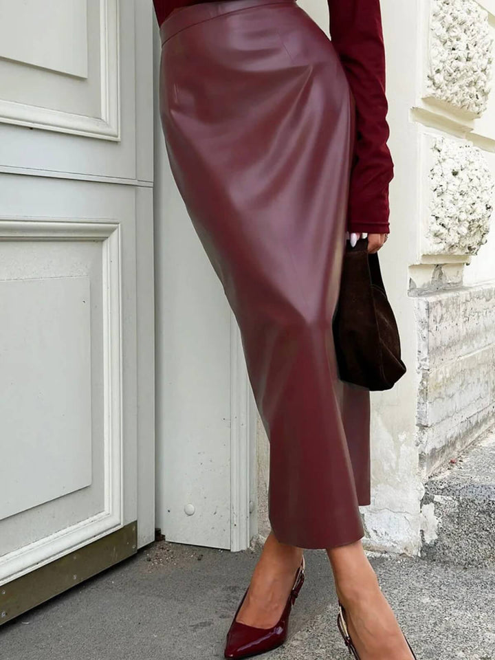 Retro Slim Fit High-End Split Hip Skirt