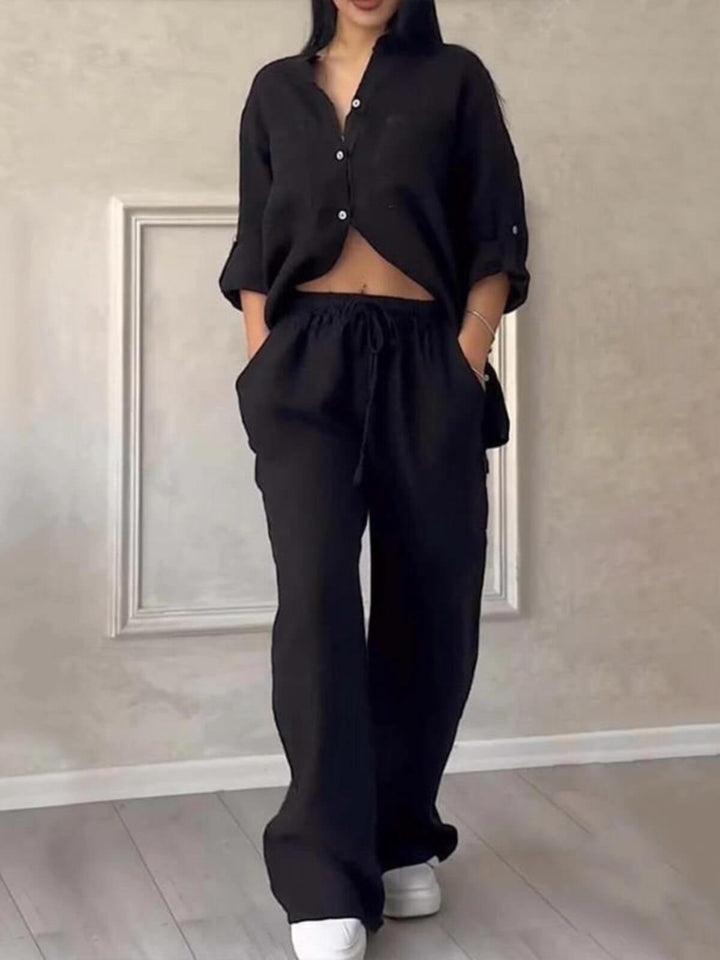 Women's Two-Piece Casual Outfit Shirt & Pants