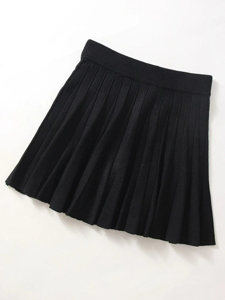 Women's Spring Knitted Pleated Mini Skirt