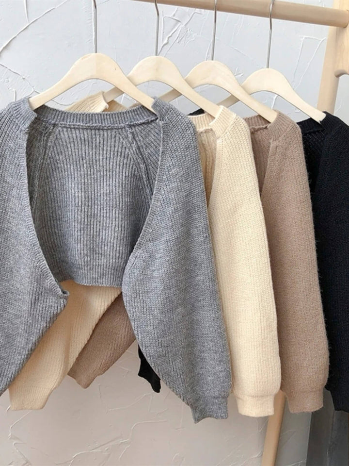 Minimalist Knitted Poncho Short Cardigan