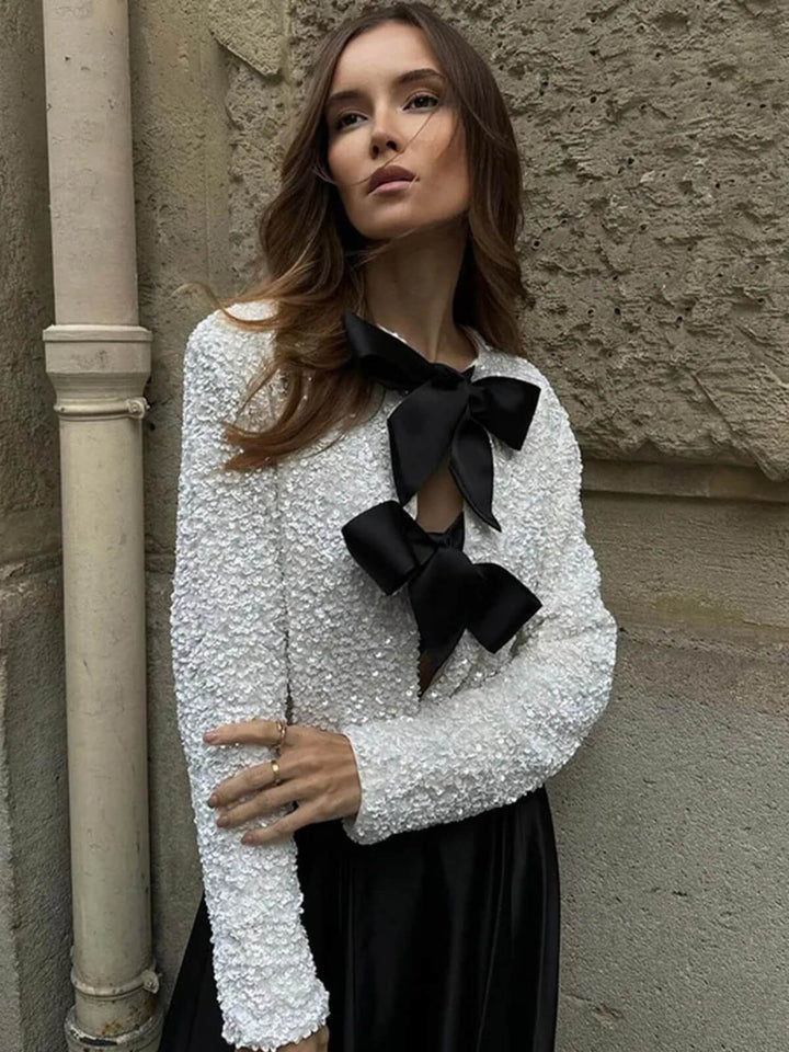 Elegant Bow Lace-Up Long Sleeve Chic Coats
