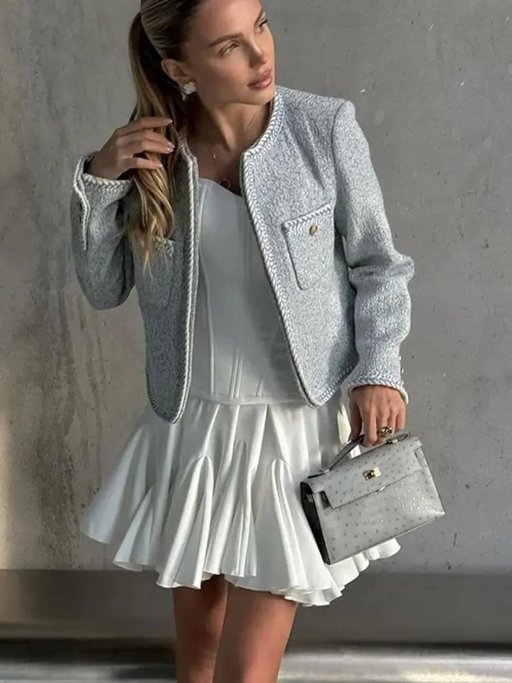 Fluffy Pleated High Waist Mini Skirt