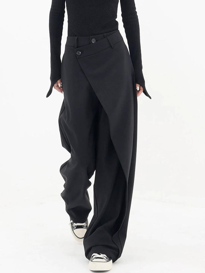 Modern Slanting Button Pants