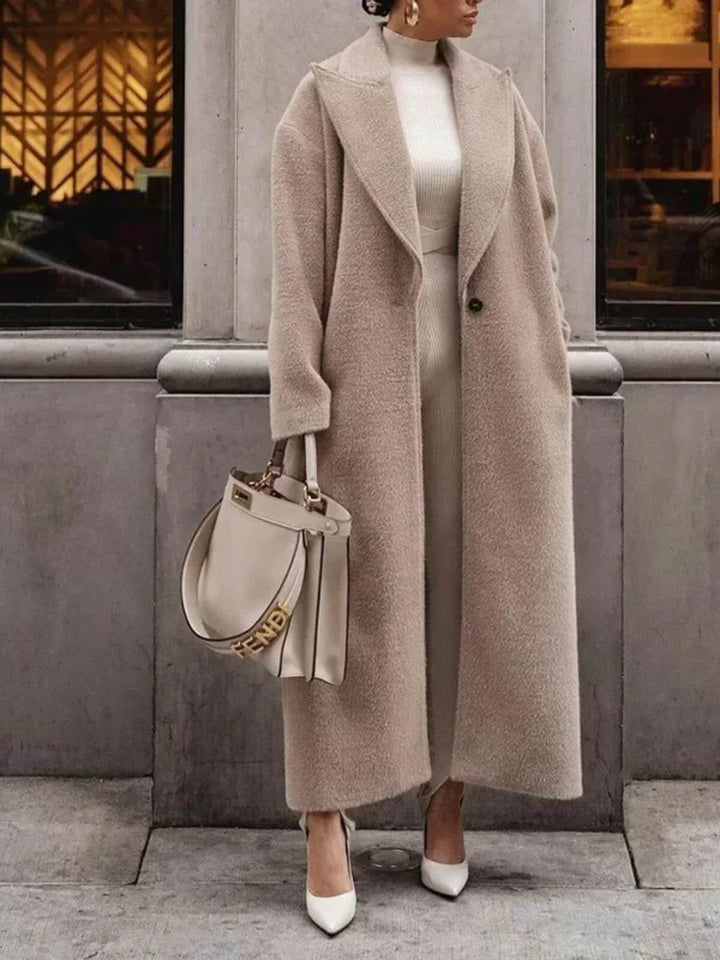 Fashion Lace-Up Long Sleeve Lapel Coat