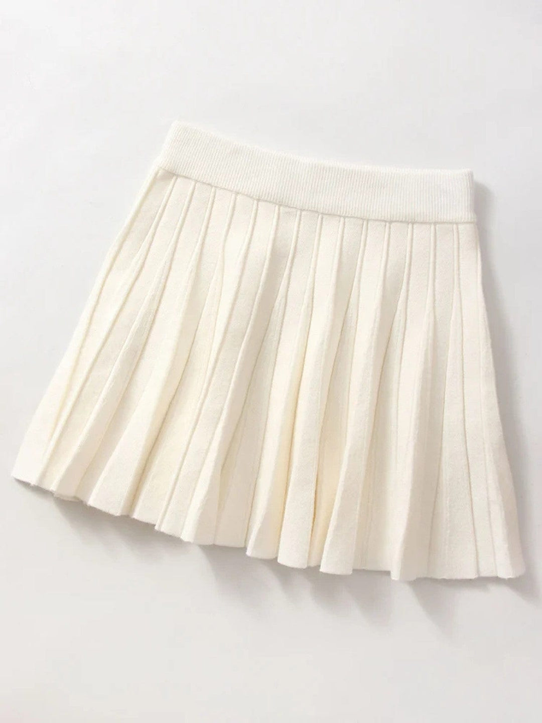 Women's Spring Knitted Pleated Mini Skirt