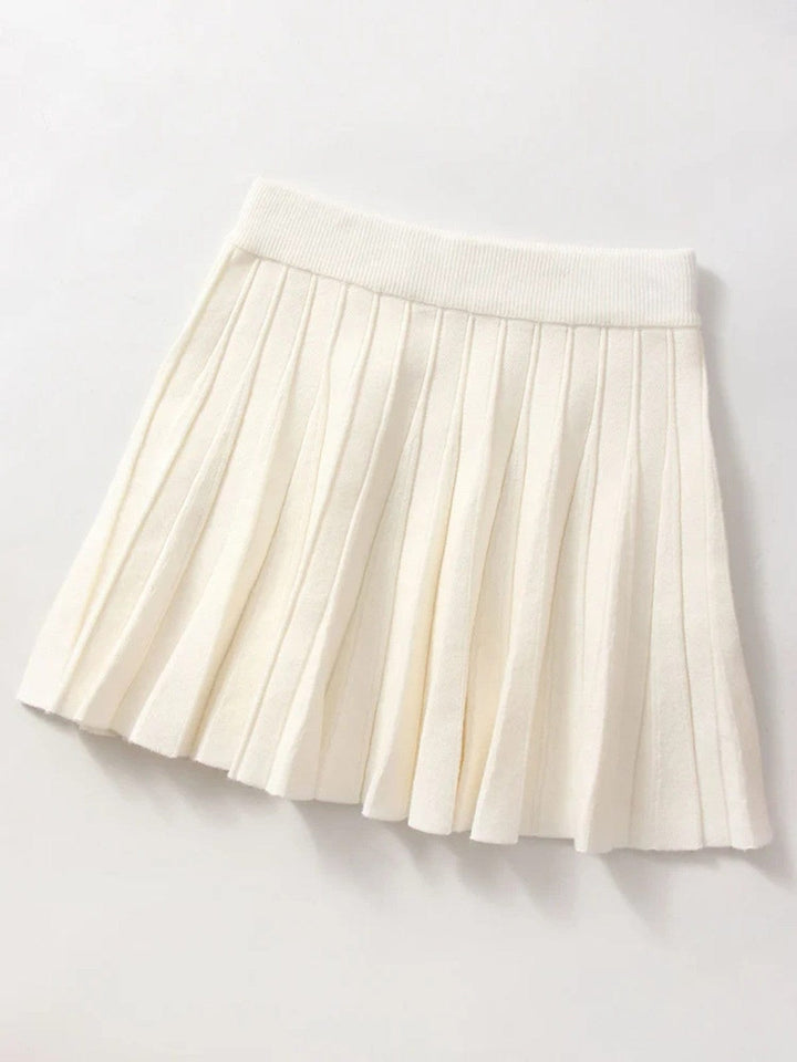 Women's Spring Knitted Pleated Mini Skirt