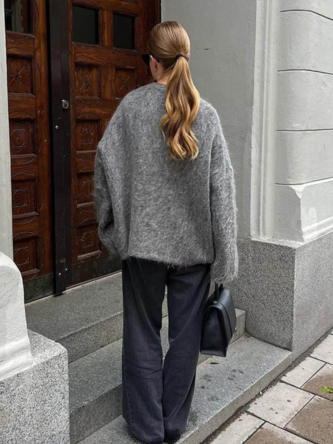 Casual Long Sleeve Knit V-Neck Cardigan