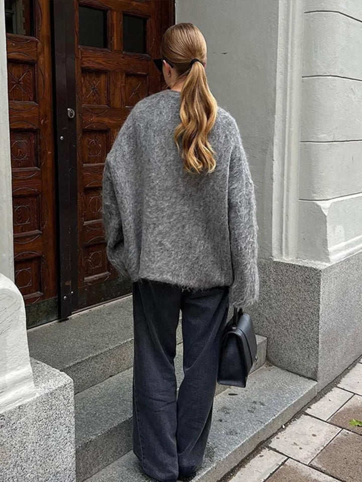 Casual Long Sleeve Knit V-Neck Cardigan