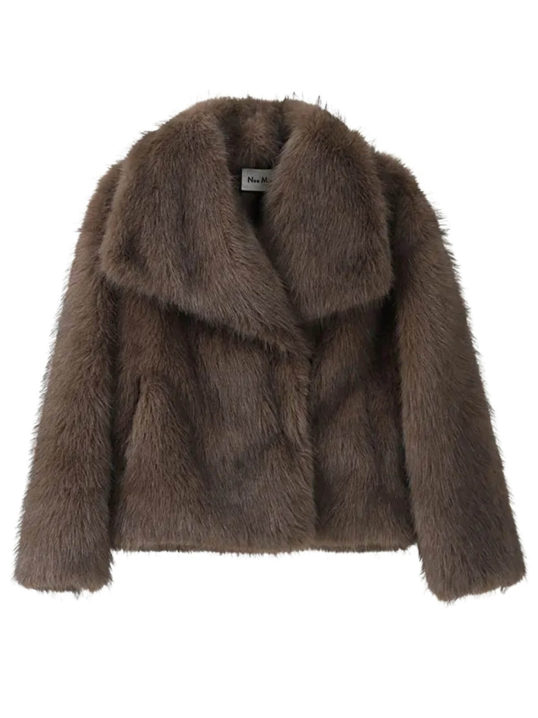 Luxurious Fluffy Big Fur Collar Coat