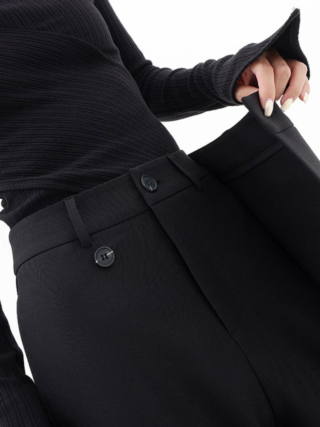 Modern Slanting Button Pants