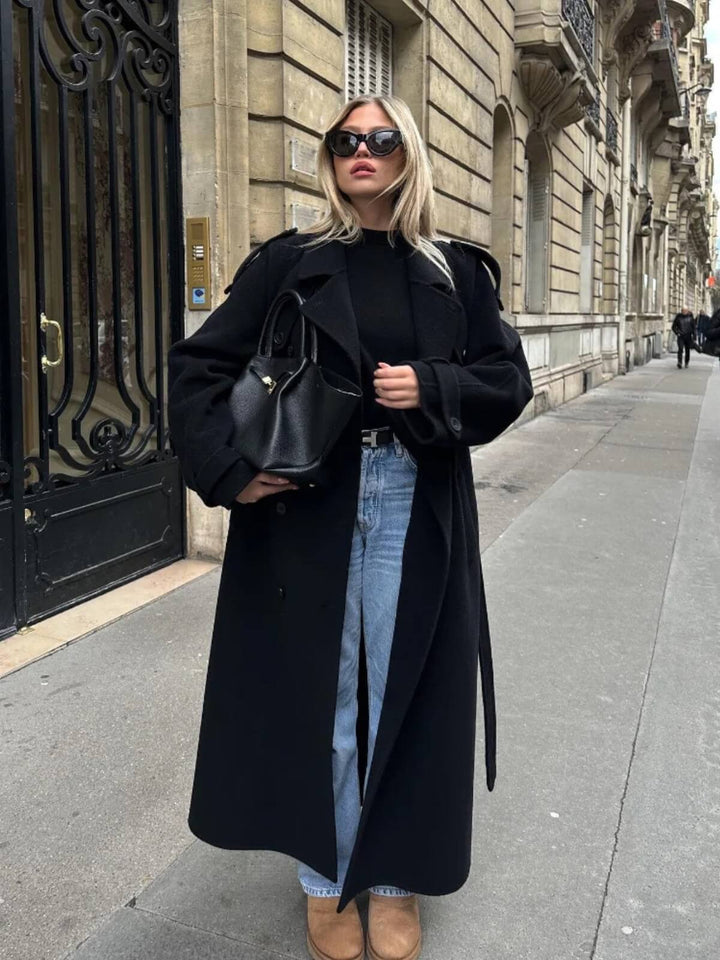 Oversized Long Coat With Belt