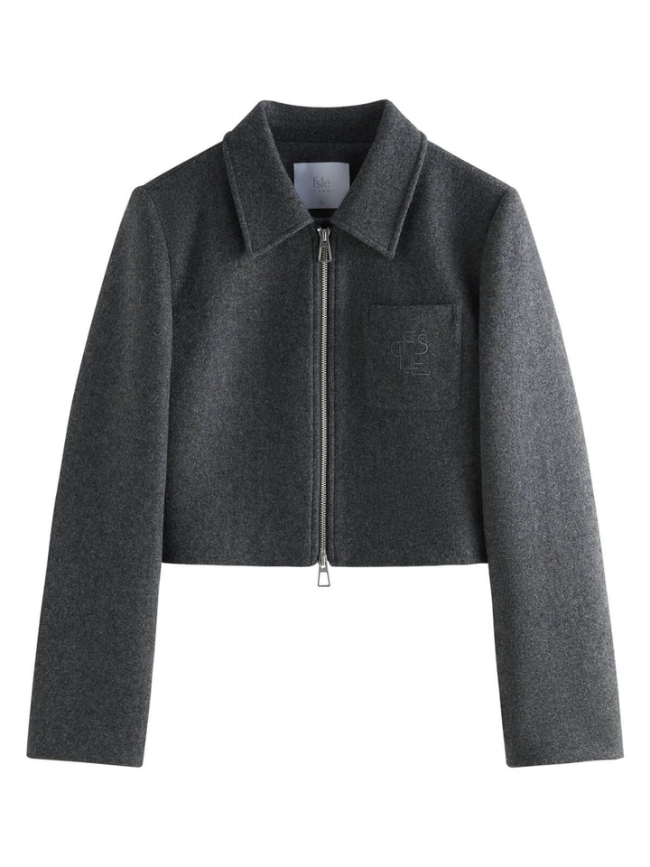 Casual Crop Polo Jacket