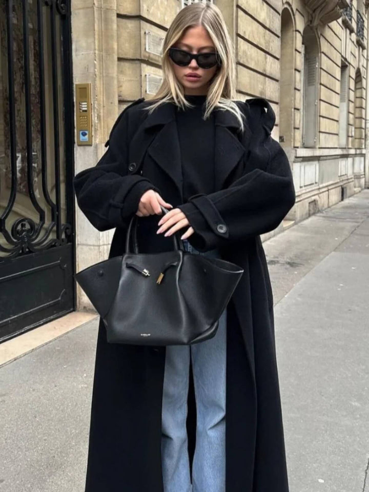 Oversized Long Coat With Belt