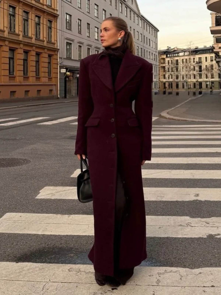Elegant Single-Breasted Overcoat With Flip Pockets