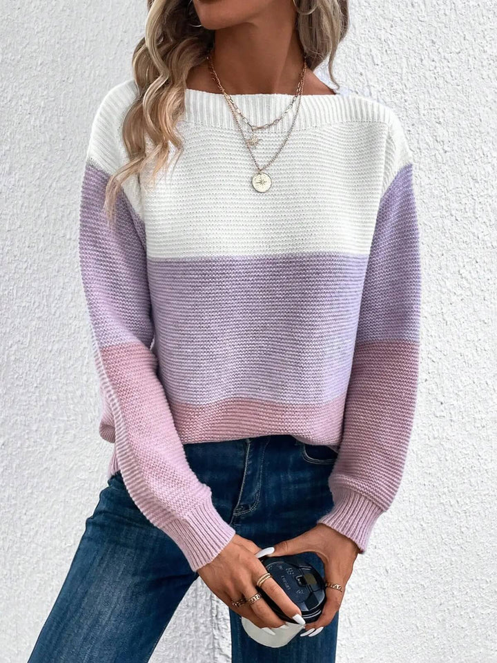 Three-Colour Patchwork Sweater