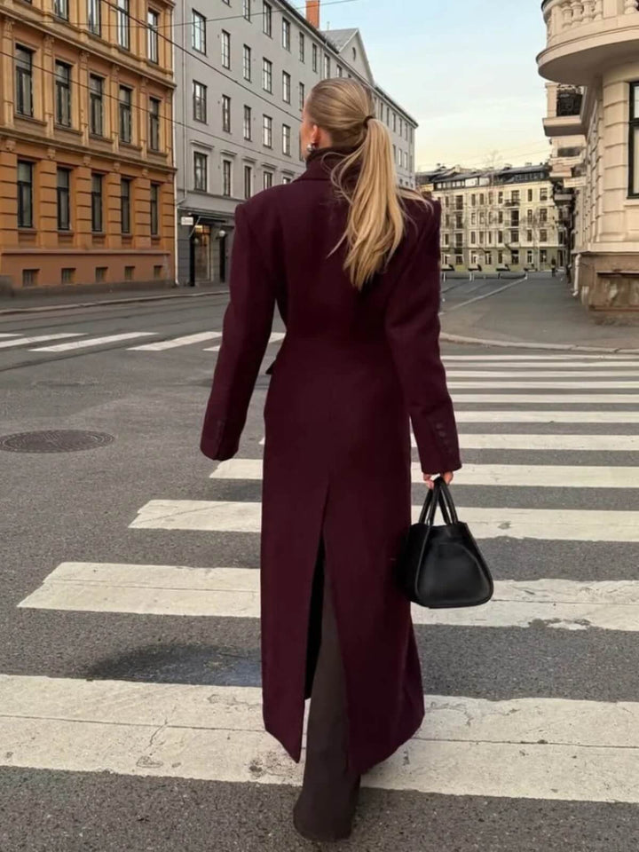 Elegant Single-Breasted Overcoat With Flip Pockets