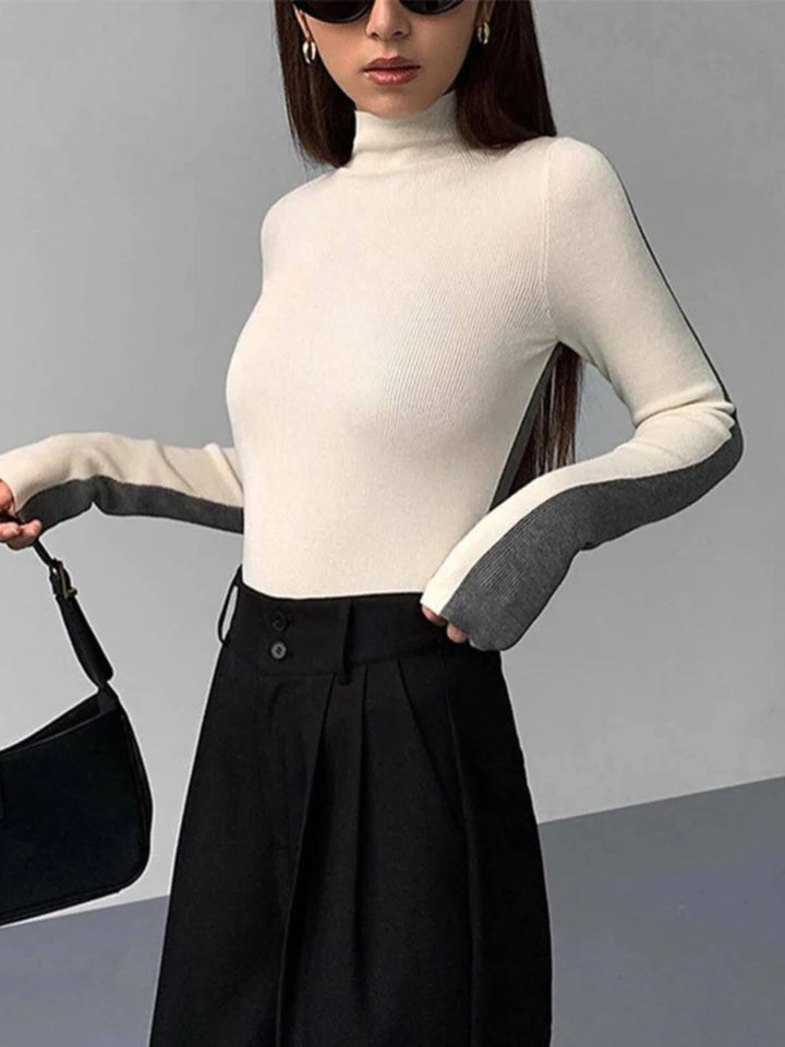 Reversible Style Long Sleeve Knit Top