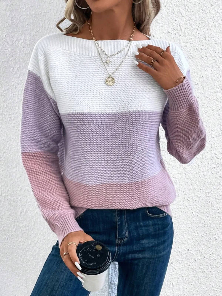 Three-Colour Patchwork Sweater