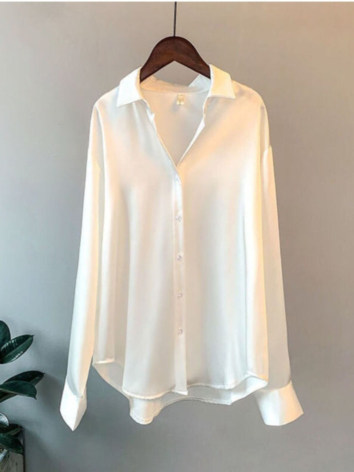 Women's Casual Satin Shirt