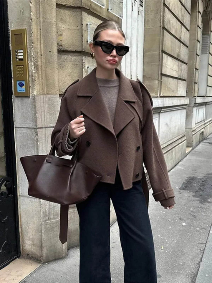 Vintage Long Sleeves Cropped Coat