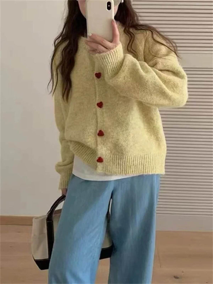 Women's Long Sleeve Ribbed Loose Cropped Cardigan