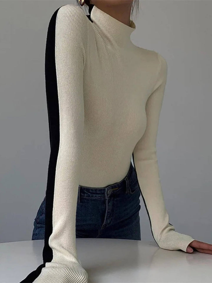 Reversible Style Long Sleeve Knit Top