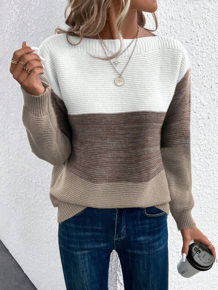 Three-Colour Patchwork Sweater