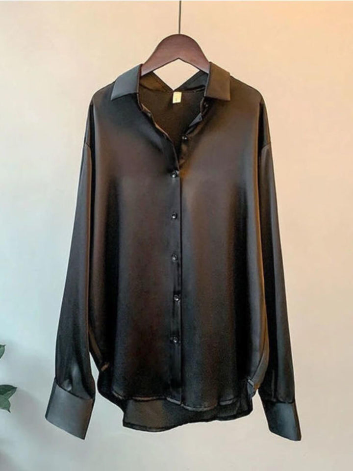 Women's Casual Satin Shirt