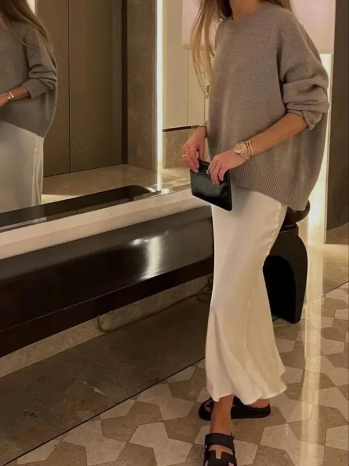 Elegant High Waist Long Skirt