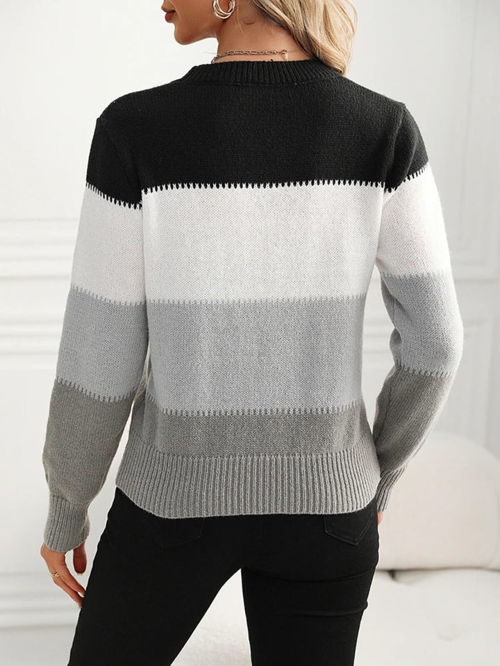 Striped Pattern Knitted Sweater