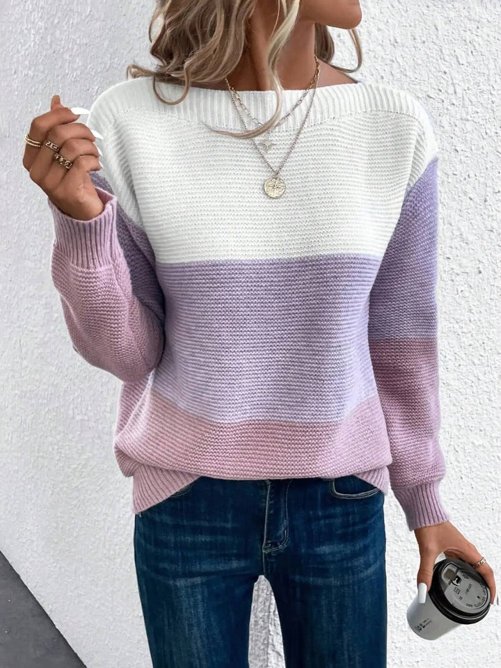 Three-Colour Patchwork Sweater