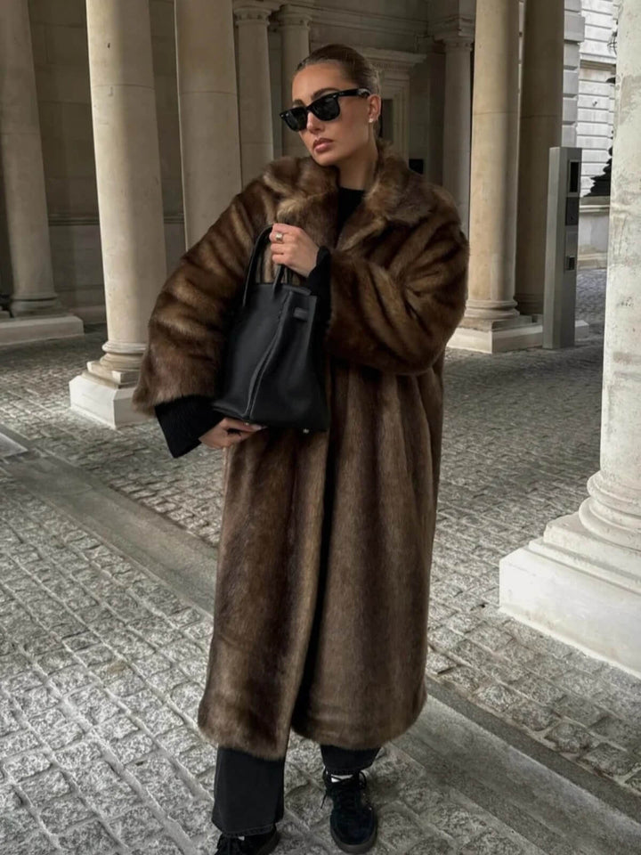 Elegant Lapel Long Sleeve Overcoat