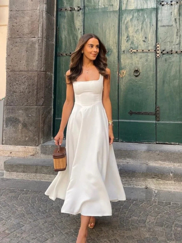 Square Neck Elegant Dress