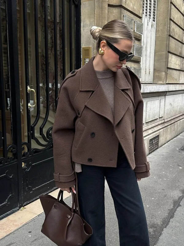 Vintage Long Sleeves Cropped Coat