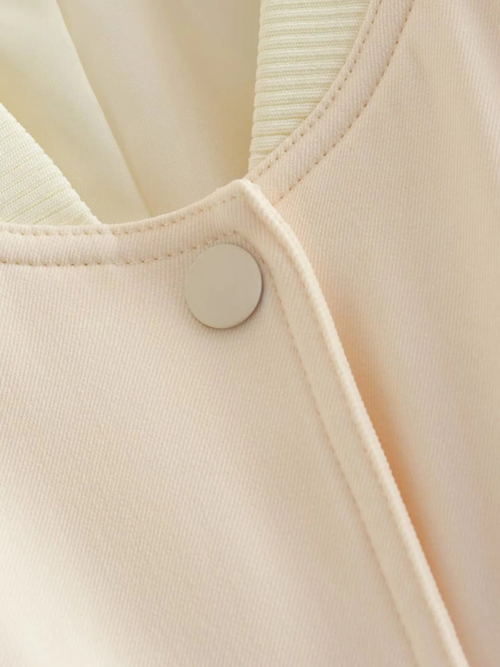 Cropped Long Sleeve Bomber Jacket
