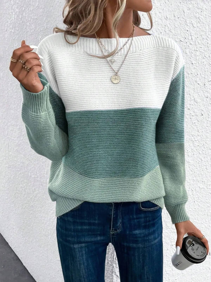 Three-Colour Patchwork Sweater