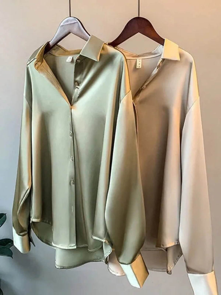 Women's Casual Satin Shirt