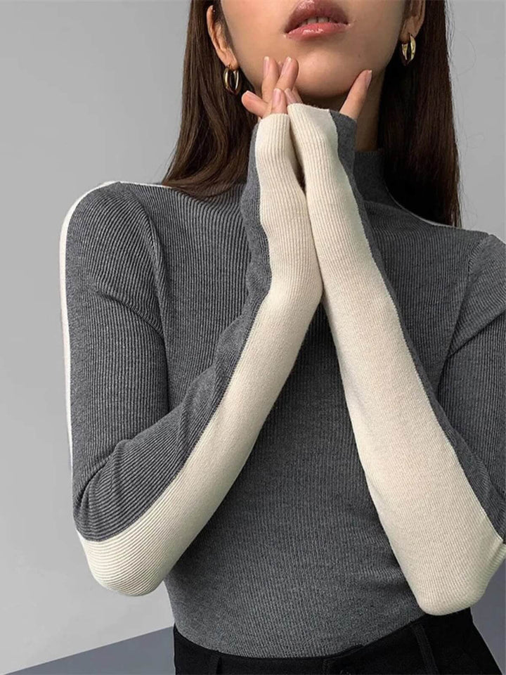 Reversible Style Long Sleeve Knit Top