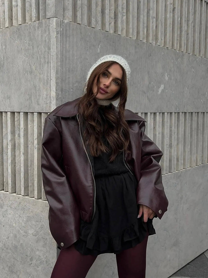 Cropped Leather Jacket