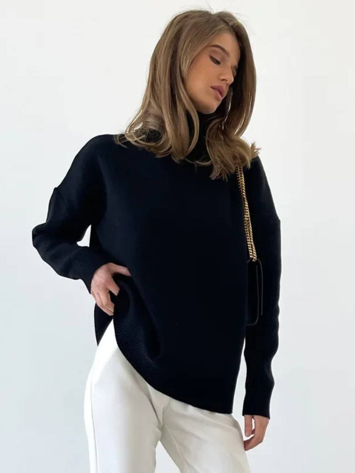 Fashionable Thick Semi-High Collar Sweater